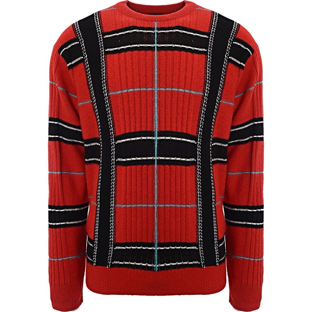 Paul Smith‎ Plaid Sweater Mens S Red Knit Pullover Jumper Wool Blend